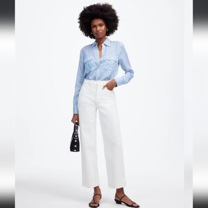 Madewell Women's Tile White The Perfect Vintage Wide Leg Crop Jeans Size 27P NWT